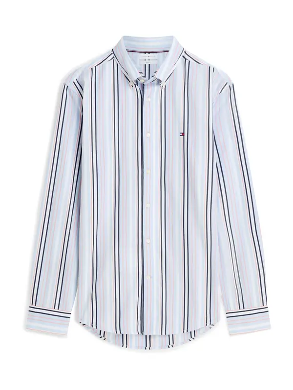 TOMMY HILFIGER TOMMY HILFIGER Srajca 'Regular Fit Multicolour Stripe'  mornarska / svetlo modra / roza / bela