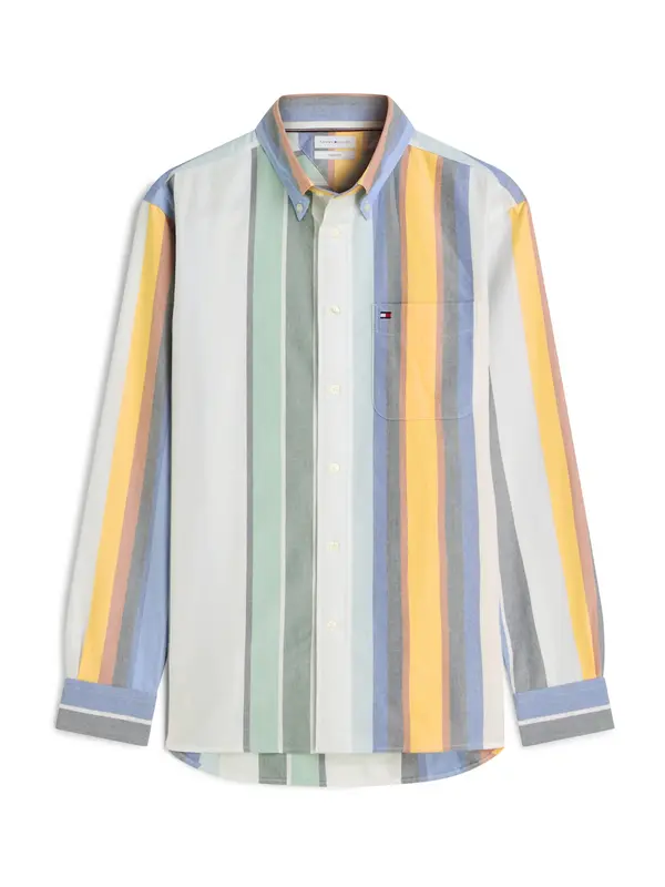 TOMMY HILFIGER TOMMY HILFIGER Srajca 'Relaxed Fit Multicolour Stripe'  svetlo modra / med / meta / bela