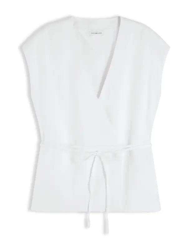 TOMMY HILFIGER TOMMY HILFIGER Telovnik 'Blend Wrap Waistcoat'  bela