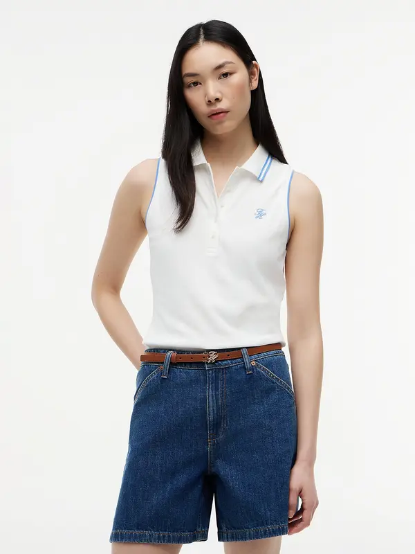 TOMMY HILFIGER TOMMY HILFIGER Top '1985'  svetlo modra / bela