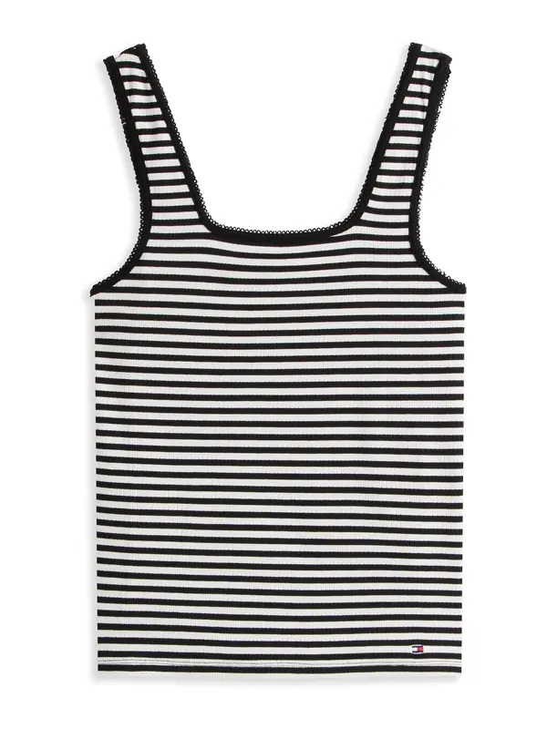 TOMMY HILFIGER TOMMY HILFIGER Top  črna / bela