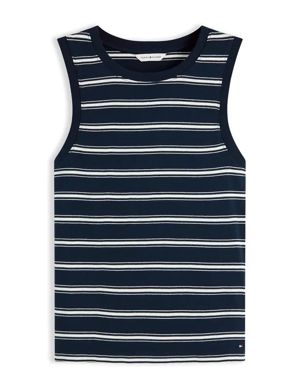 TOMMY HILFIGER TOMMY HILFIGER Top 'Stripe Slim Tank'  mornarska / bela