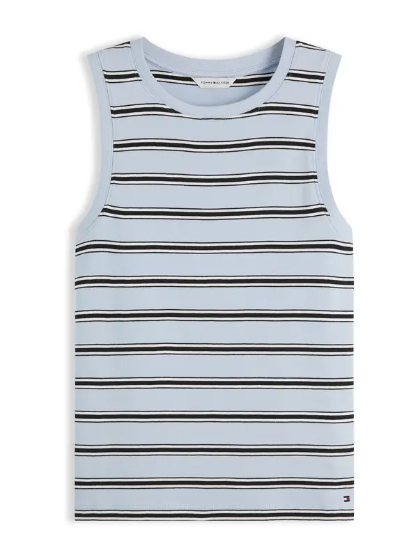 TOMMY HILFIGER TOMMY HILFIGER Top 'Stripe Slim Tank'  svetlo modra / črna / bela