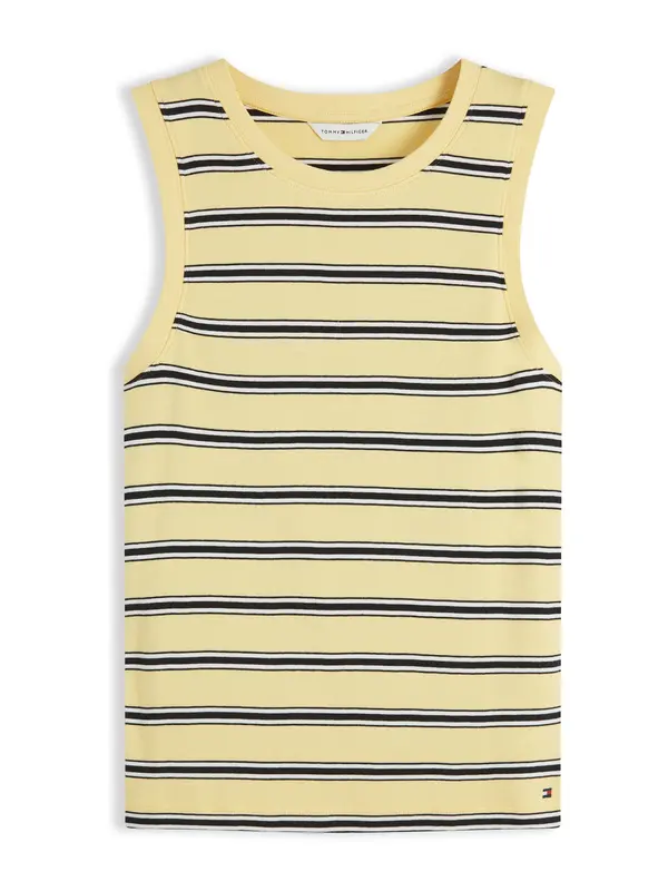 TOMMY HILFIGER TOMMY HILFIGER Top 'Stripe Slim Tank'  svetlo rumena / črna / bela