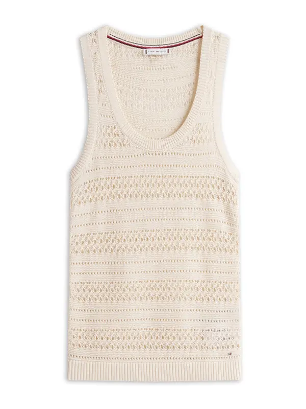 TOMMY HILFIGER TOMMY HILFIGER Top z naramnicami  svetlo bež