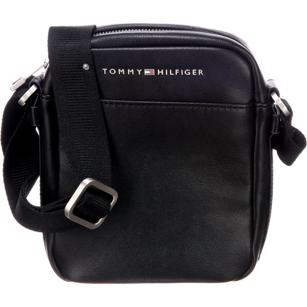 TOMMY HILFIGER TOMMY HILFIGER Torba za čez ramo  črna / bela