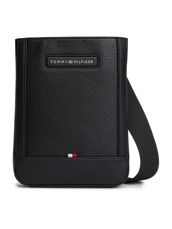 TOMMY HILFIGER TOMMY HILFIGER Torba za čez ramo  črna / srebrna