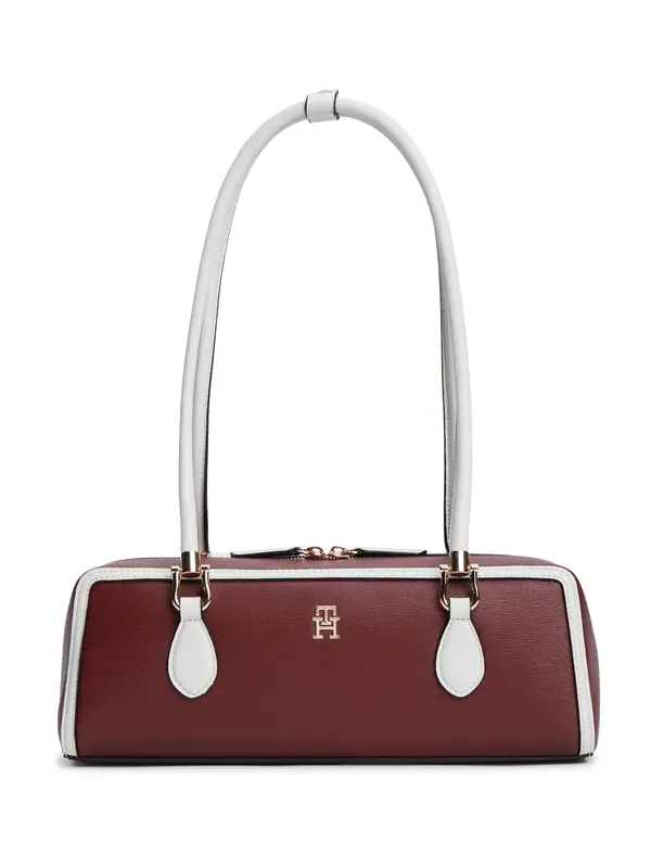 TOMMY HILFIGER TOMMY HILFIGER Torba za čez ramo  rjasto rjava / bela