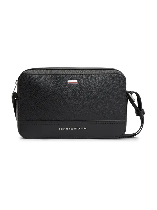 TOMMY HILFIGER TOMMY HILFIGER Torba za čez ramo 'Signature Tape Plaque'  črna