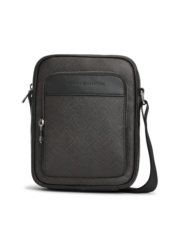 TOMMY HILFIGER TOMMY HILFIGER Torba za čez ramo  siva / črna