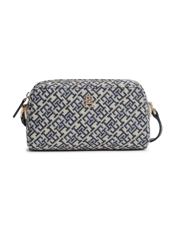TOMMY HILFIGER TOMMY HILFIGER Torba za čez ramo 'TH Monogram Camera'  svetlo modra / temno modra / kamen