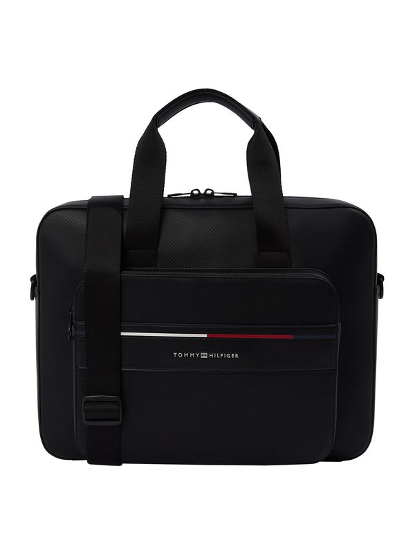 TOMMY HILFIGER TOMMY HILFIGER Torbe za prenosnik 'FOUNDATION'  rdeča / črna / off-bela