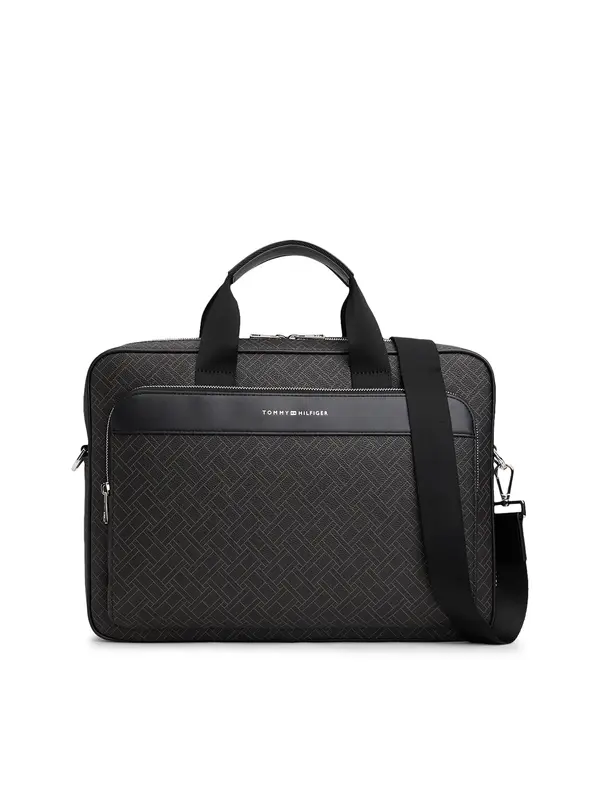 TOMMY HILFIGER TOMMY HILFIGER Torbe za prenosnik  svetlo siva / črna