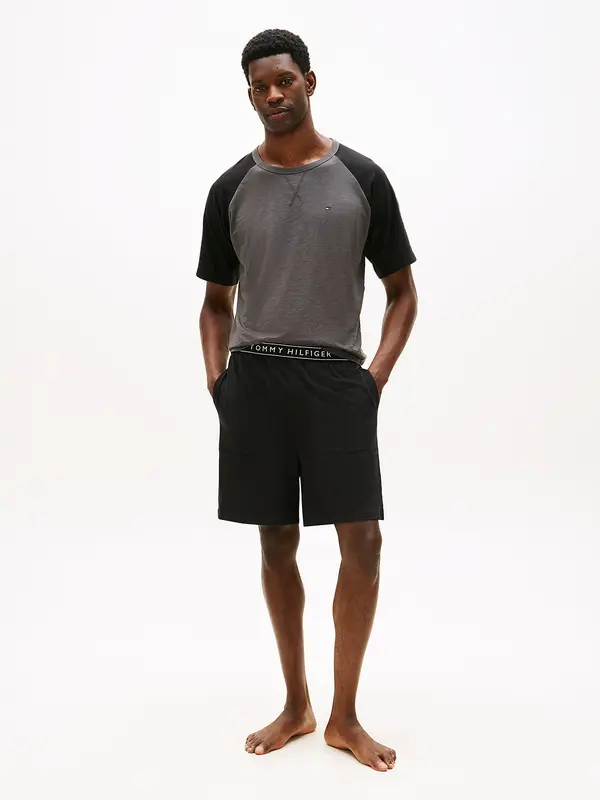 Tommy Hilfiger Underwear Tommy Hilfiger Underwear Kratka pižama  temno siva / črna