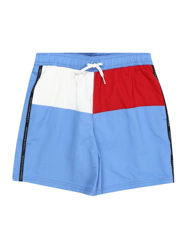 Tommy Hilfiger Underwear Tommy Hilfiger Underwear Kratke kopalne hlače 'Flag'  svetlo modra / rdeča / črna / bela
