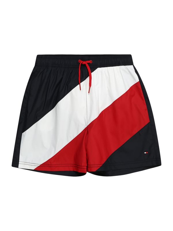 Tommy Hilfiger Underwear Tommy Hilfiger Underwear Kratke kopalne hlače 'MEDIUM DRAWSTRING'  marine / rdeča / bela