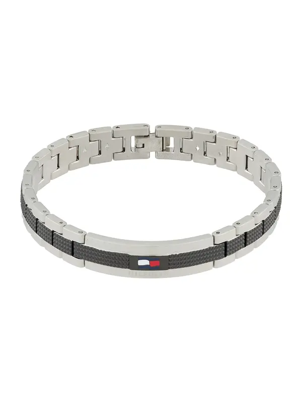 TOMMY HILFIGER TOMMY HILFIGER Zapestnica 'NELSON'  črna / srebrna