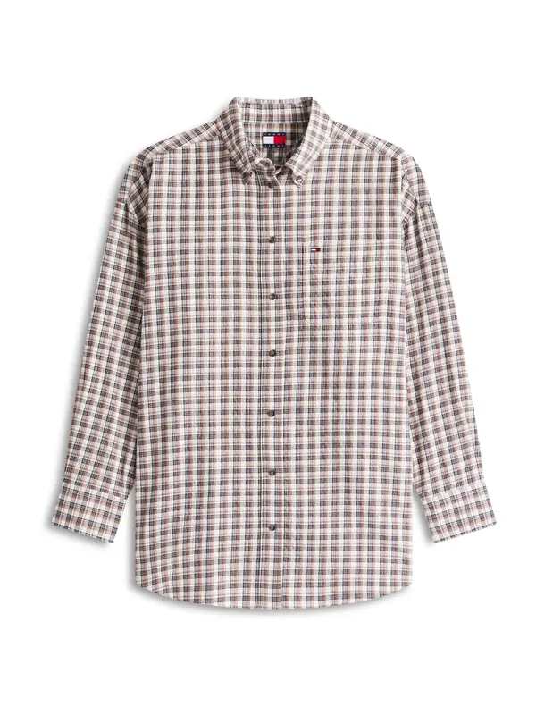 Tommy Jeans Tommy Jeans Bluza  kremna / svetlo rjava / temno siva / temno rdeča