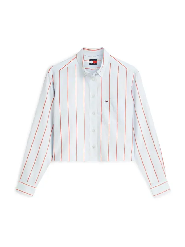 Tommy Jeans Tommy Jeans Bluza 'Relaxed Fit Cropped'  pastelno modra / jastog / off-bela