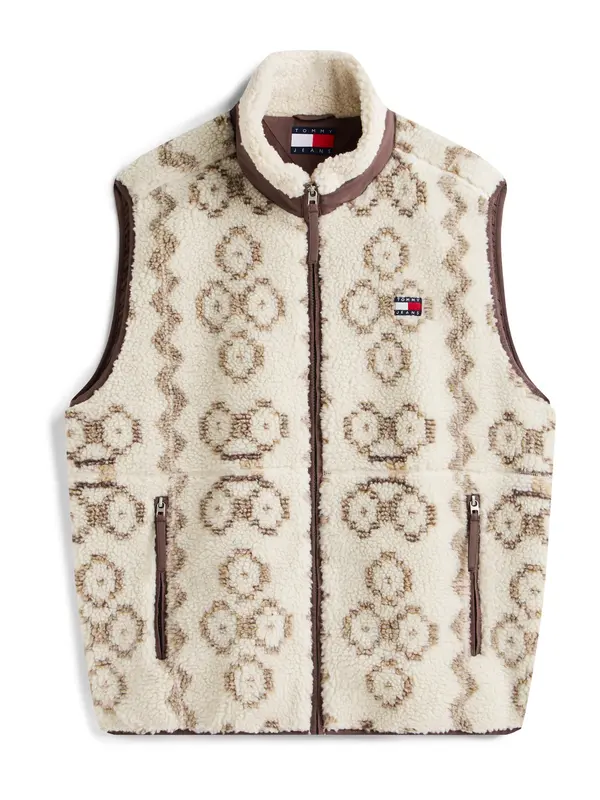 Tommy Jeans Tommy Jeans Brezrokavnik  ecru / rjava / svetlo rjava / rdeča