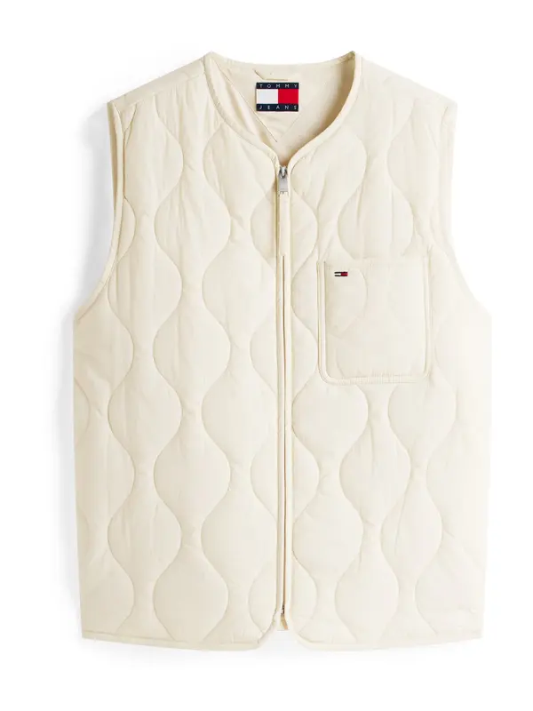 Tommy Jeans Tommy Jeans Brezrokavnik  kremna