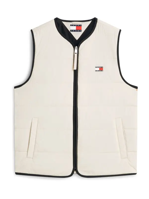 Tommy Jeans Tommy Jeans Brezrokavnik 'Lightweight Down Quilted'  bež / bela