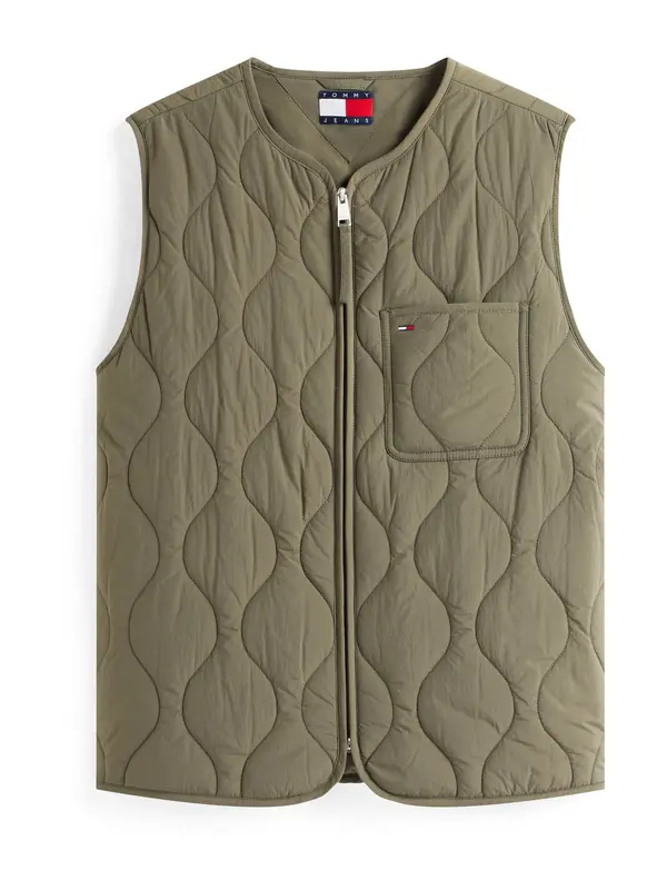 Tommy Jeans Tommy Jeans Brezrokavnik  mornarska / kaki / rdeča / bela