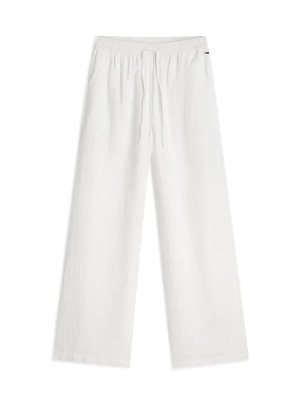 Tommy Jeans Tommy Jeans Hlače 'Crinkle Textured Loose'  bela