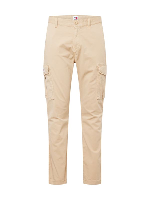 Tommy Jeans Tommy Jeans Kargo hlače 'AUSTIN'  svetlo bež / mornarska / karminsko rdeča / bela