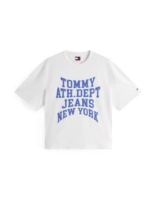 Tommy Jeans Tommy Jeans Majica '90S VARSITY'  ecru / modra