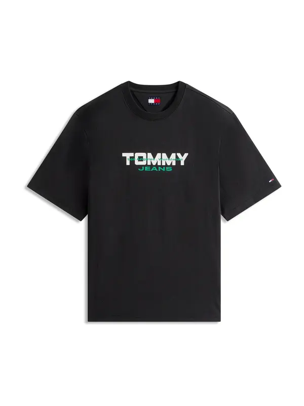 Tommy Jeans Tommy Jeans Majica '90S'  zelena / črna / bela