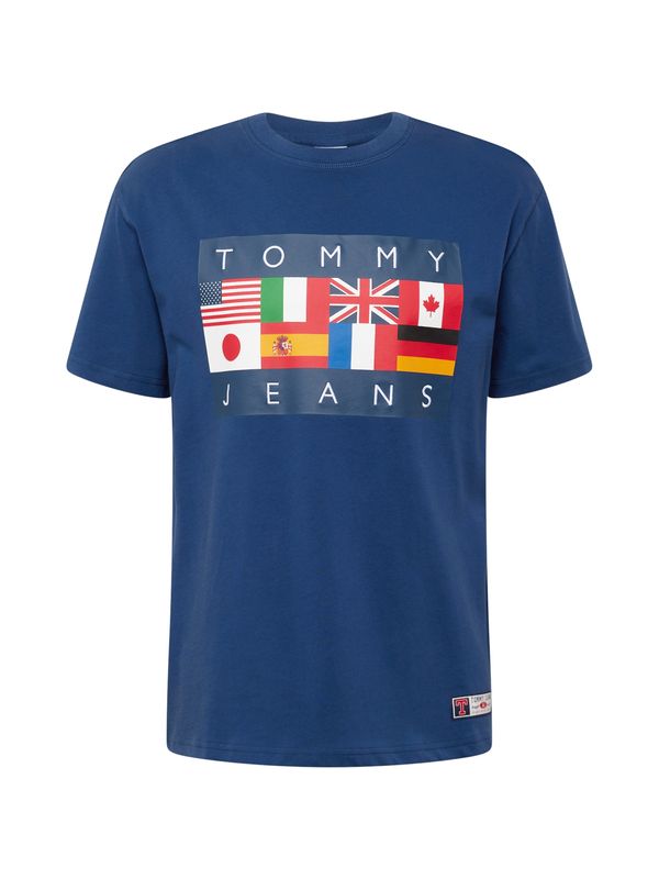 Tommy Jeans Tommy Jeans Majica 'ARCHIVE GAMES'  temno modra / limeta / krvavo rdeča / bela