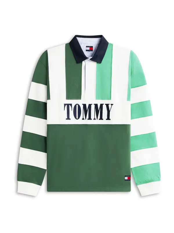 Tommy Jeans Tommy Jeans Majica 'Archive'  mornarska / svetlo zelena / temno zelena / bela
