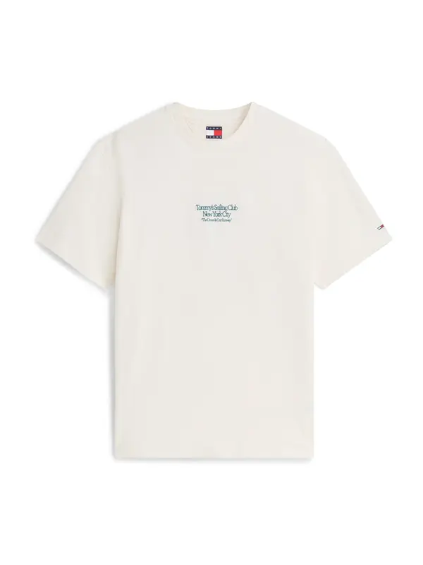 Tommy Jeans Tommy Jeans Majica 'Back Graphic Relaxed'  kremna / petrol / črna