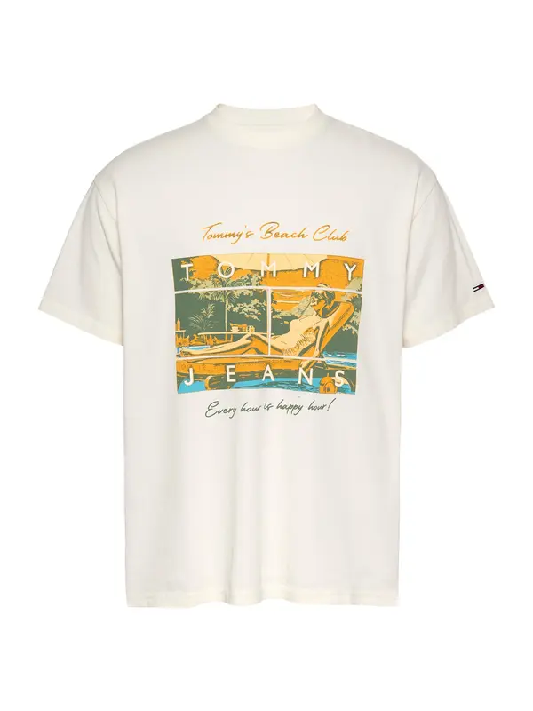 Tommy Jeans Tommy Jeans Majica 'BEACH CLUB'  voda / zelena / oranžna / bela