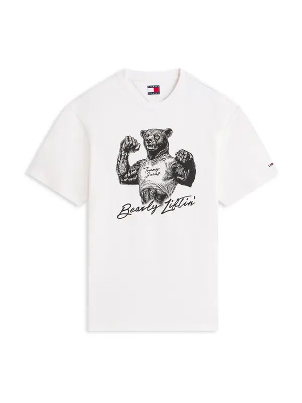 Tommy Jeans Tommy Jeans Majica 'BEAR'  rdeča / črna / bela