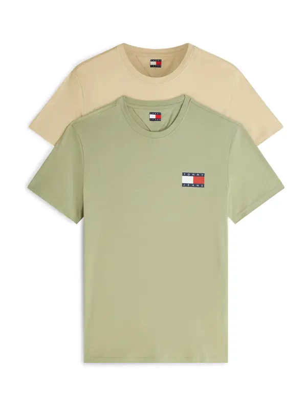 Tommy Jeans Tommy Jeans Majica  bež / mornarska / pastelno zelena / rdeča
