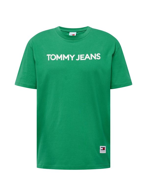 Tommy Jeans Tommy Jeans Majica 'CLASSIC'  zelena / bela