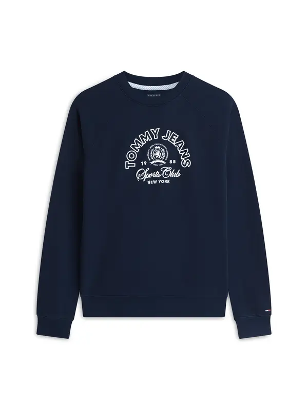 Tommy Jeans Tommy Jeans Majica 'Crest Logo'  mornarska / bela