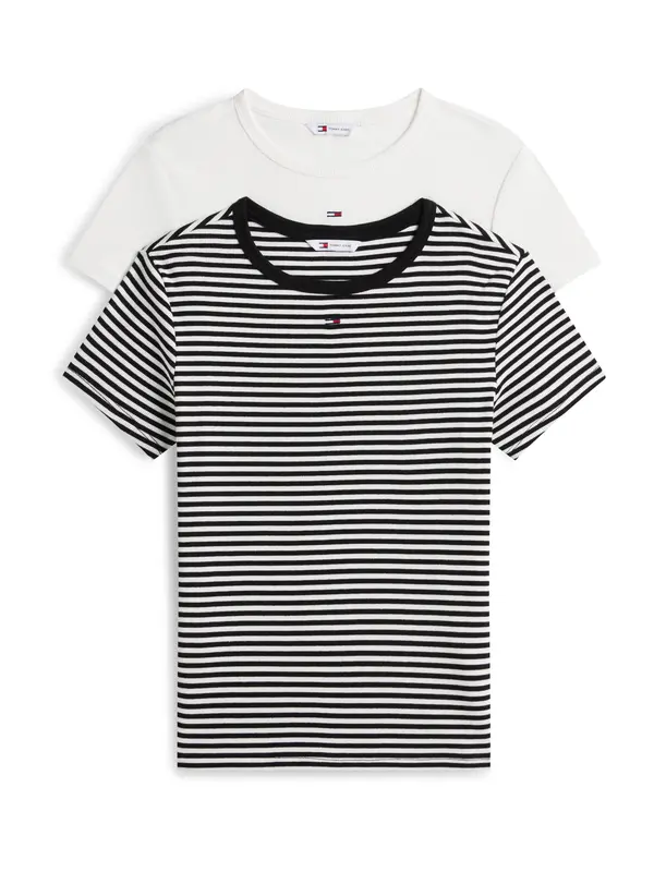 Tommy Jeans Tommy Jeans Majica 'ESSENTIAL'  črna / bela