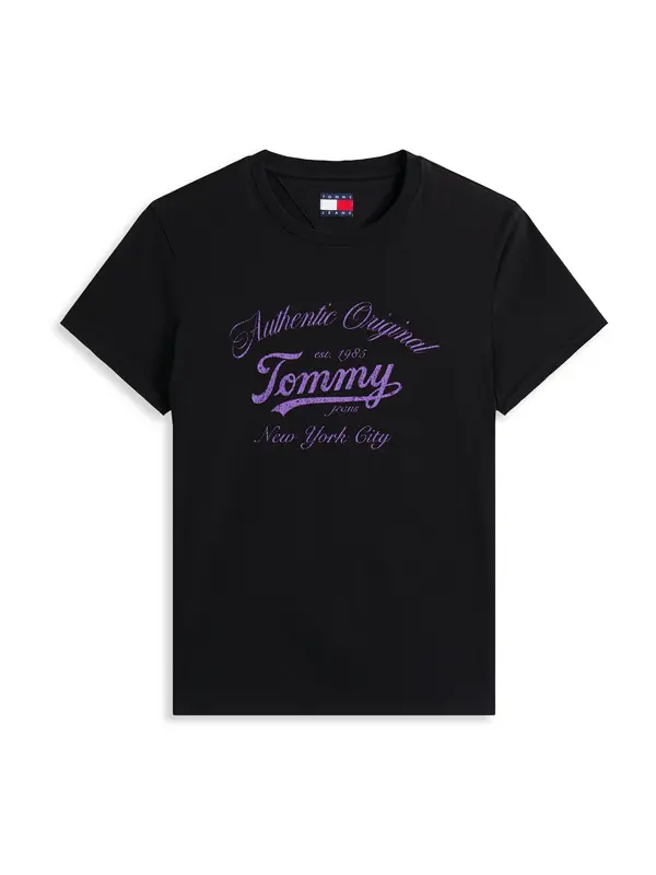 Tommy Jeans Tommy Jeans Majica 'Essential'  lila / črna