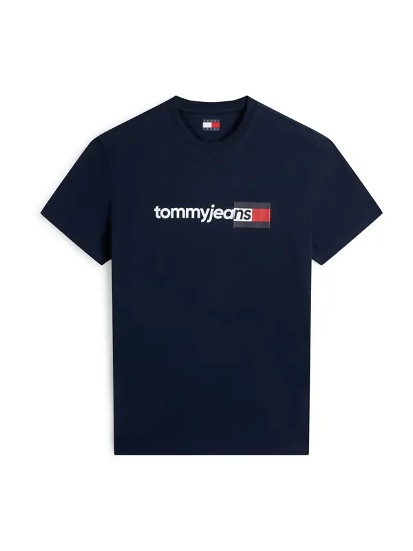 Tommy Jeans Tommy Jeans Majica 'Essential'  temno modra / rdeča / bela