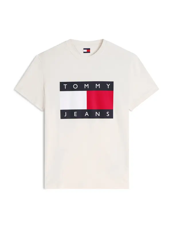 Tommy Jeans Tommy Jeans Majica 'Flag Badge'  bež / rdeča / črna / bela