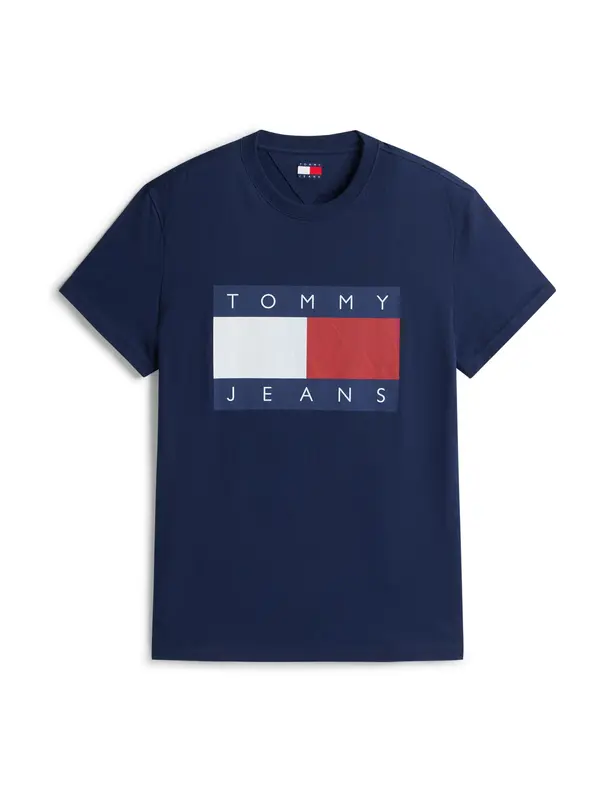 Tommy Jeans Tommy Jeans Majica 'Flag Badge'  marine / rdeča / bela