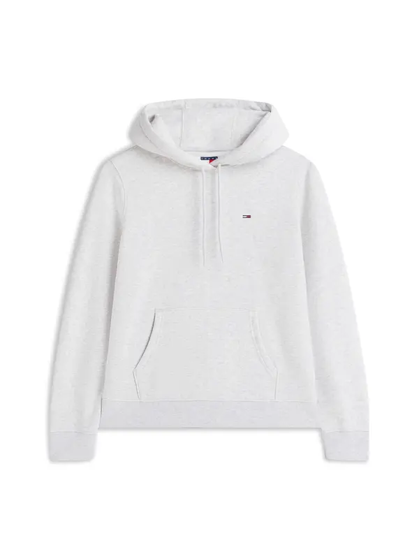 Tommy Jeans Tommy Jeans Majica 'Flag Embroidery Drawstring'  svetlo siva