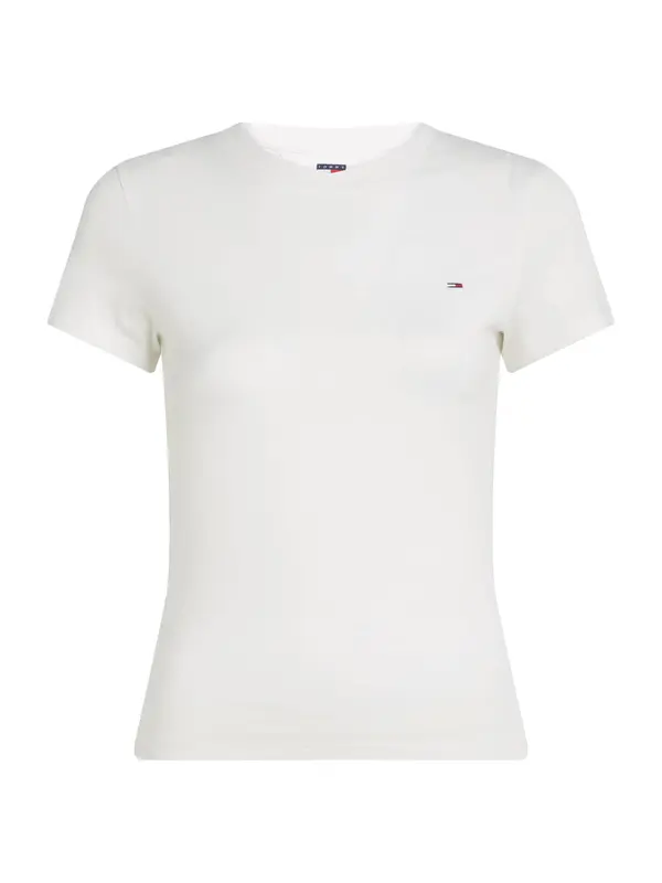 Tommy Jeans Tommy Jeans Majica 'Flag Embroidery Slim'  bela
