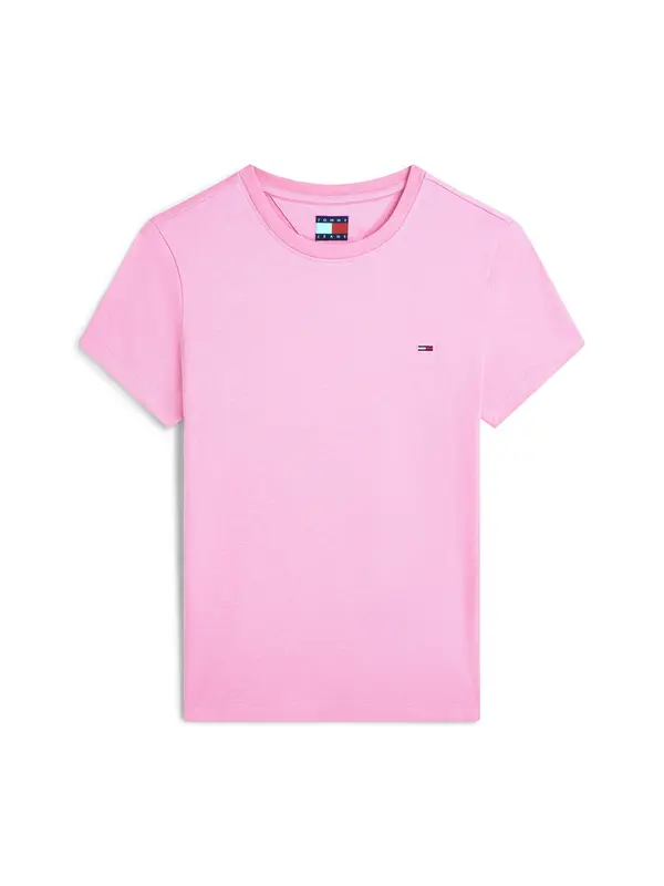 Tommy Jeans Tommy Jeans Majica 'Flag Embroidery Slim'  roza