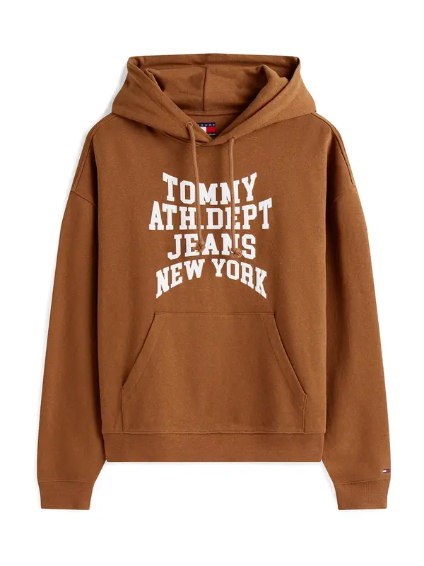 Tommy Jeans Tommy Jeans Majica 'Heritage 90S Varsity'  rjava / bela