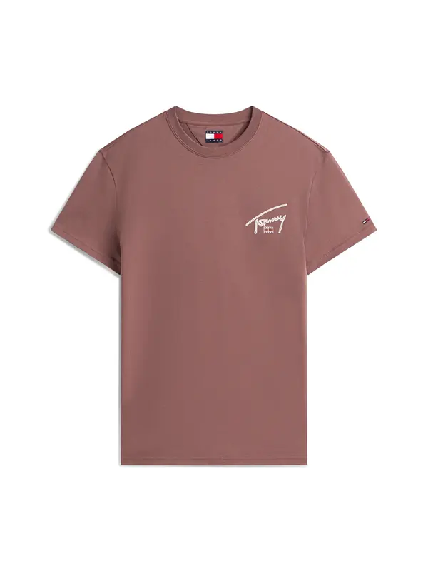Tommy Jeans Tommy Jeans Majica  kostanj rjava / temno rdeča / bela