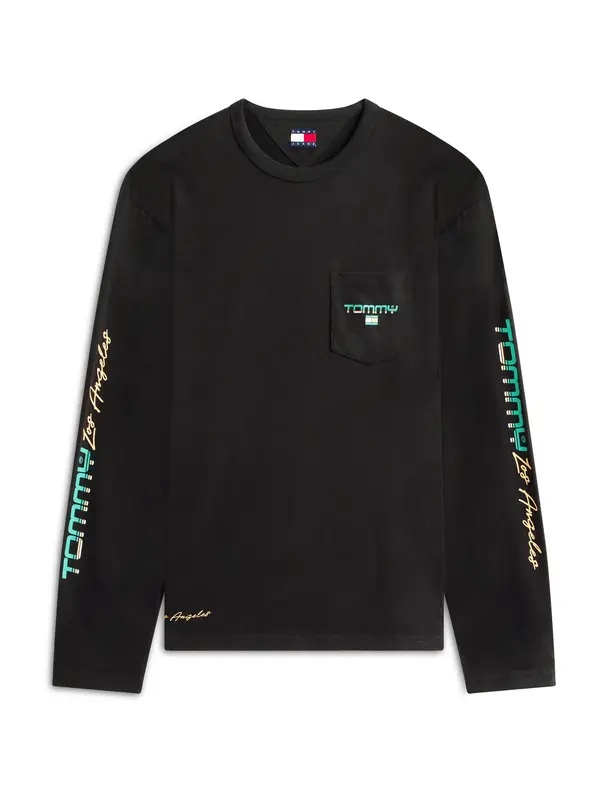 Tommy Jeans Tommy Jeans Majica 'LA'  zelena / marelica / črna / bela